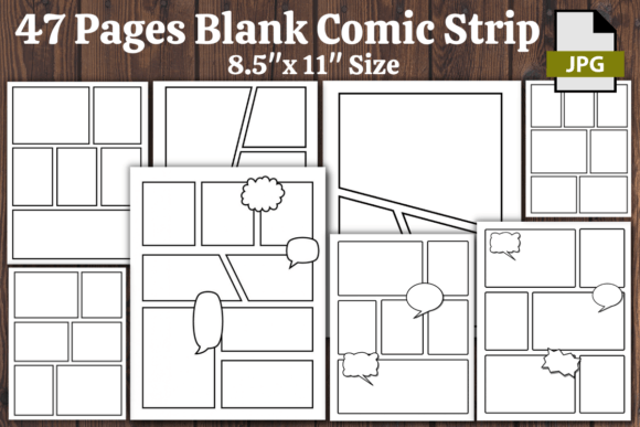 Blank Comic Strip Templates for Amazon KDP Publishing