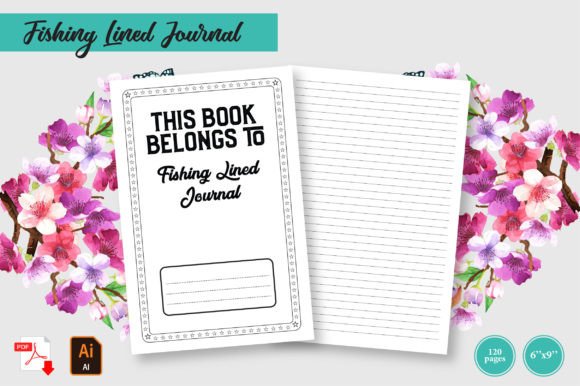 The Fishing Lined Journal Interior for KDP Creators