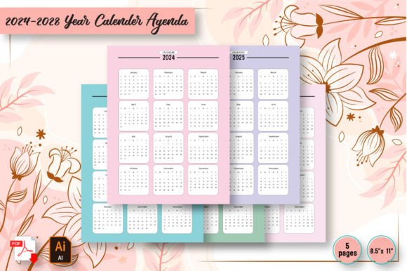 Transform Your KDP Business with a 2024-2028 Year Calendar Agenda
